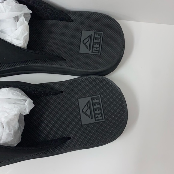 REEF Men’s Phantoms Black Open Toe Flip Flop Sandals High Arc Support Size 7 New - Picture 6 of 9